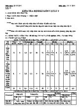 Giáo án Vật lý Lớp 9 - Tiết 23 Kiểm tra định kỳ - Năm học 2011-2012